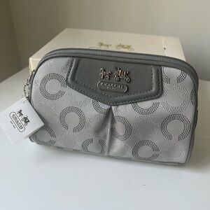 Coach Gray Cosmetic Bag with Signature Monogram